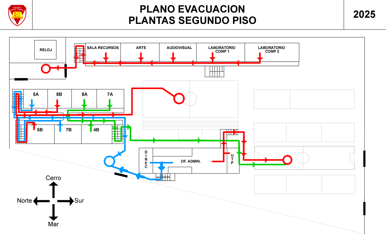 Plano evacuación áreas exteriores