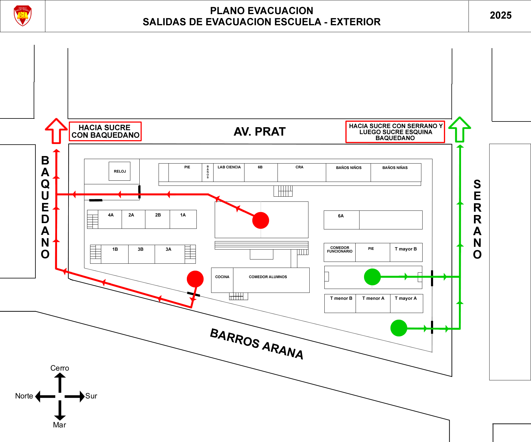 Plano evacuación áreas exteriores