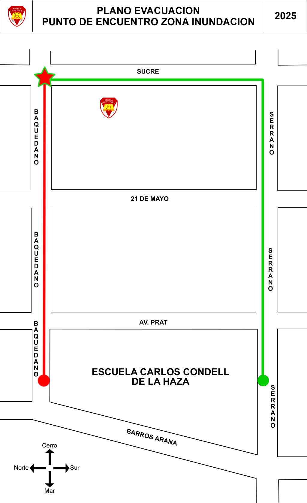 Plano evacuación áreas exteriores